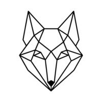 Crystal Fox Face Artistic Outline Drawing vector