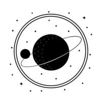 Astral Alignment of Planets in Outline Style vector