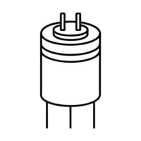 Tantalum Capacitor Outline White Background vector