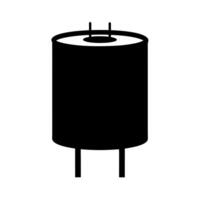 Electrolytic Capacitor Black Silhouette Image vector