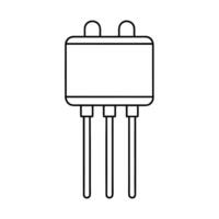 FET Transistor Outline Line Art Illustration vector