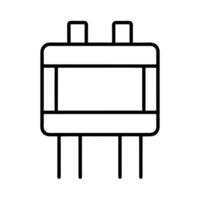 Surface Mount Resistor Outline White Background vector