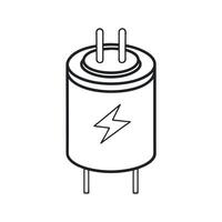 Electrolytic Capacitor Outline White Background vector