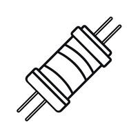 Resistor Device Outline Drawing White Background vector