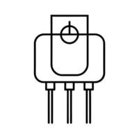 BJT Bipolar Junction Transistor NPN Outline vector