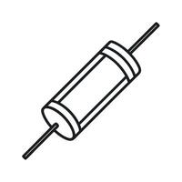 Carbon Resistor Outline White Background vector