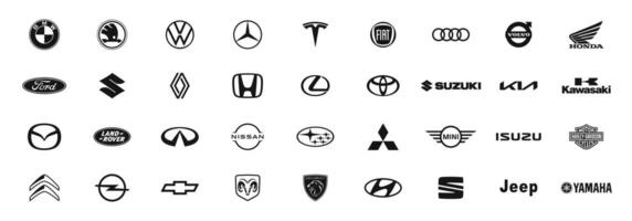 Automobile company logos set vector