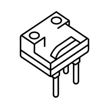 Silicon Controlled Rectifier SCR Line Art Sketch vector