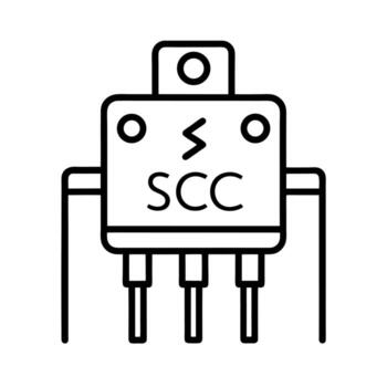 Silicon Controlled Rectifier SCR Line Art Icon vector