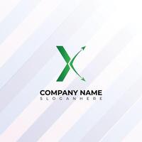 Modern X Letter Logo with Dynamic Double Arrows vector