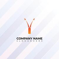 Dynamic Y Letter Logo with Double Arrow Concept Progress and Growth Branding Symbol vector
