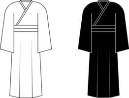 front view Hakama icon set vector