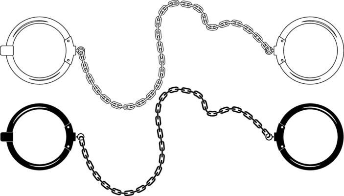 outline silhouette legcuffs icon set
