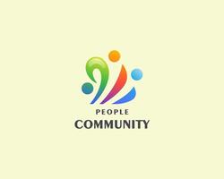 Abstract colorful people community logo vector
