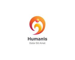 Abstract creative colorful human logo gradient template vector
