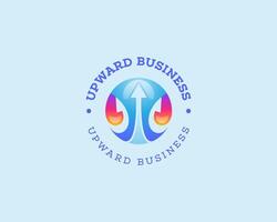 Colorful circle with arrow up business logo vector