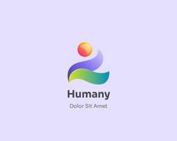 Abstract creative colorful human logo gradient vector