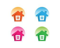 Set of simple creative house logo vector