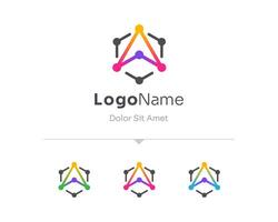 Set of creative colorful box technology logo vector