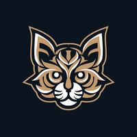 Stylized lynx head illustration vector