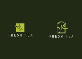 Botanical Fresh Leaf Emblem for Tea Packaging Logo Design vector