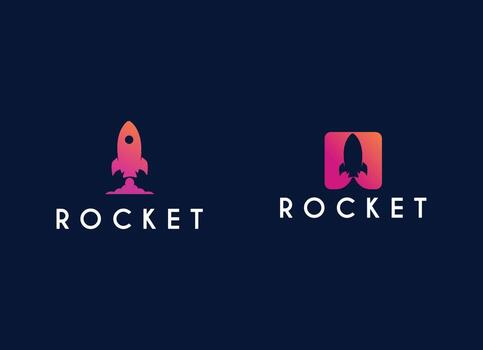 Modern Rocket Logo with Gradient Color Scheme vector