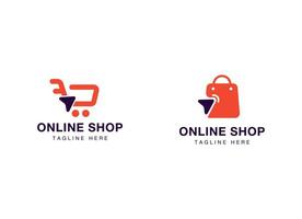 Minimalist Online Shopping Emblem for Web and App vector