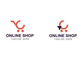 E-Commerce Logo Template with Abstract Cart Symbol vector