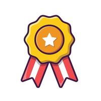 Gold medal badge. Flat simple icon design. vector