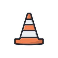 Traffic cone. Flat simple icon design vector