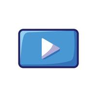 Media player play button. Flat simple icon design vector