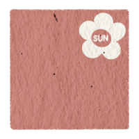 Weekly memo sheet stickers, paper notes, journal, to do list, for daily planner, Sunday with red paper texture. png