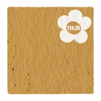 Weekly memo sheet stickers, paper notes, journal, to do list, for daily planner, Thursday with orange paper texture. png