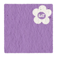 Weekly memo sheet stickers, paper notes, journal, to do list, for daily planner, Saturday with purple paper texture. png
