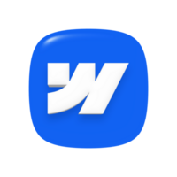 Webflow website builder icon on a transparent background png
