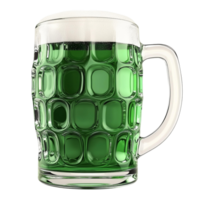 Cold Green Beer Glass With Foam For Festive Celebration With Transparent Background png