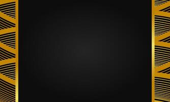 Elegant vertical luxury background with gold wave patterns on black vector
