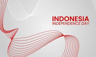 Minimalist curved abstract background design for Indonesia Independence Day theme vector