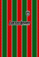 Green and Red Vertical Striped Football Jersey Design with Houndstooth Pattern vector