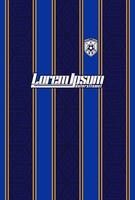 Navy Blue and Gold Vertical Striped Soccer Jersey with Geometric Pattern vector