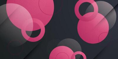 Abstract dark gray background with pink circle pattern design. Cool background for graphic design. vector