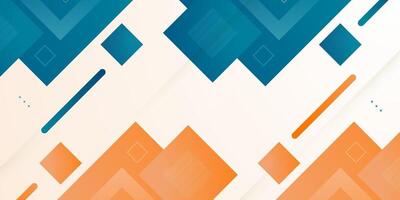 Abstract colorful geometric pattern on bright color background. Blue and orange square pattern banner background. vector