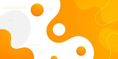 Abstract bright colorful orange banner background. Orange fluid shapes pattern on white color background. vector