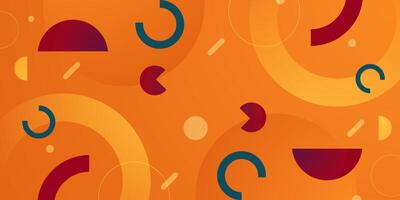 Abstract colorful circle geometric orange background. Trendy shapes pattern design. Colorful element background. vector