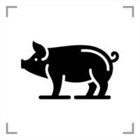Pig Symbol Icon Animal Pictogram Full-body Side View Simple vector