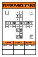 Key Performance Indicator KPI Site Boards Set and Track Daily Goals Color Performance Status vector