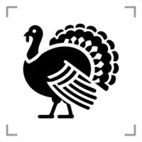 Turkey Symbol Icon Animal Pictogram Full-body Side View Simple And Minimalist vector