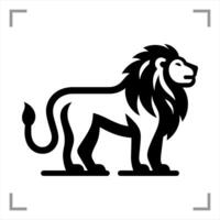 Lion Symbol Icon Animal Pictogram Full-body Side View Simple And Minimalist vector