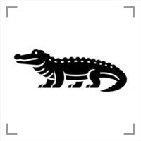 Crocodile Symbol Icon Animal Pictogram Full-body Side View Simple And Minimalist vector