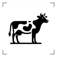 Cow Symbol Icon Animal Pictogram Full-body Side View vector